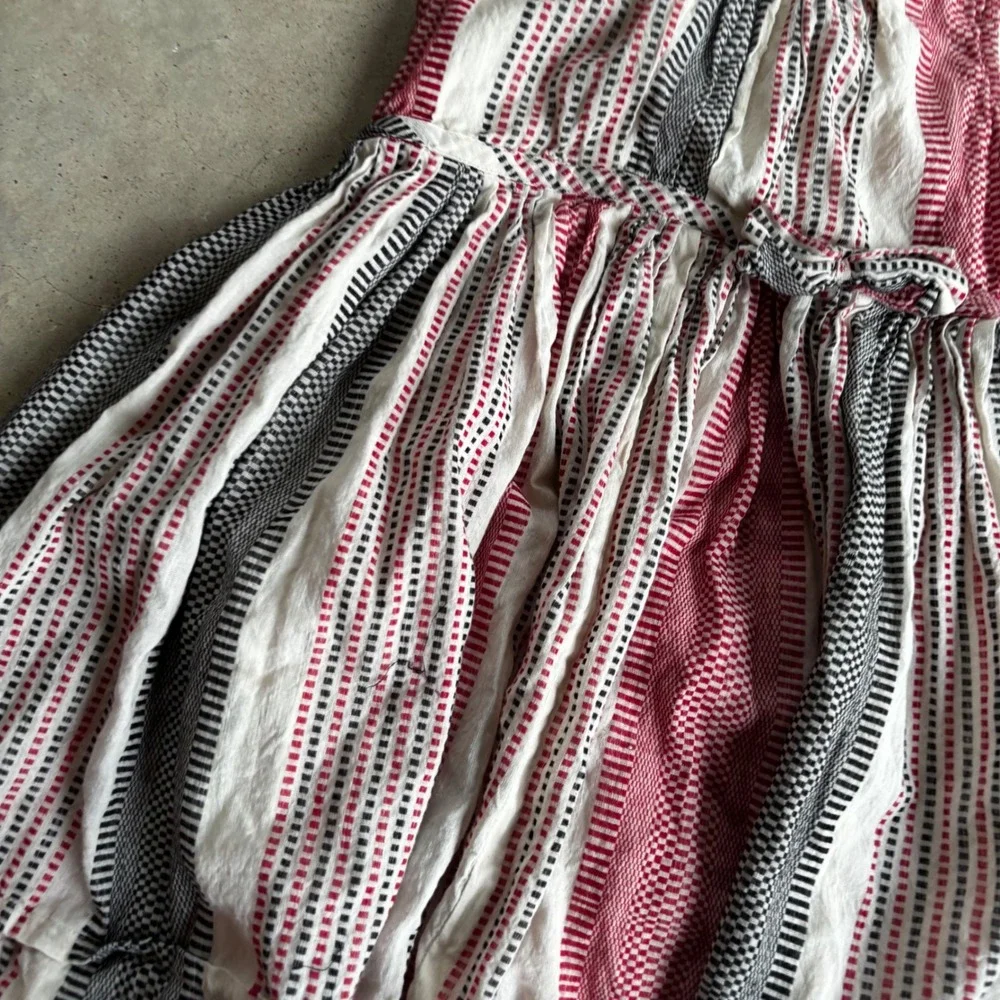 Coco Oosh Girls‎ 5-6 Striped Ruffle Hem Dress Tank Top Style Red White Black